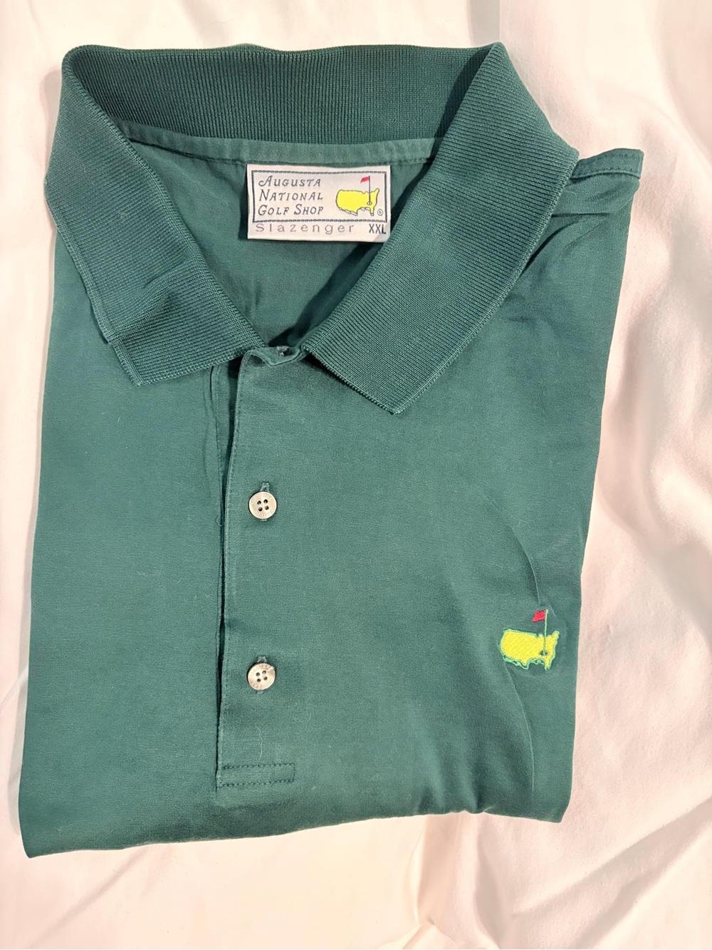 Slazenger Green Polo with Yellow & Red Augusta Logo (Authentic)